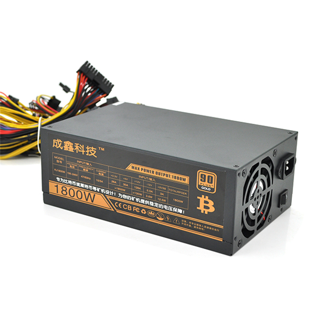 Блок питания компьютерный ATX BTB-2000W 93Plus GOLD, 2x80cm FAN,CE, 6x2х(6+2)Pin 0,6М, 2x4Pin, 3xSATA, 1x20+4, 7x MOLEX - изображение 1