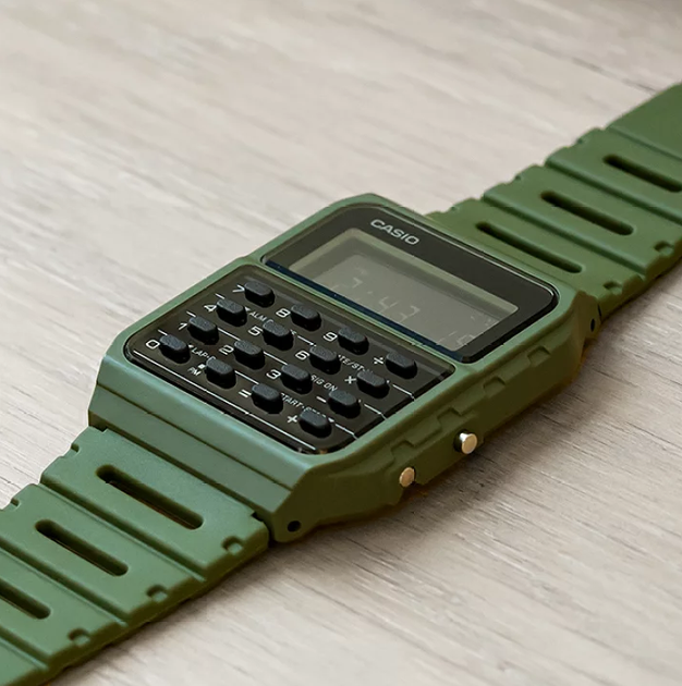 Наручные часы с акриловым стеклом Casio CA-53WF-3BDF Зеленые с черным - изображение 7