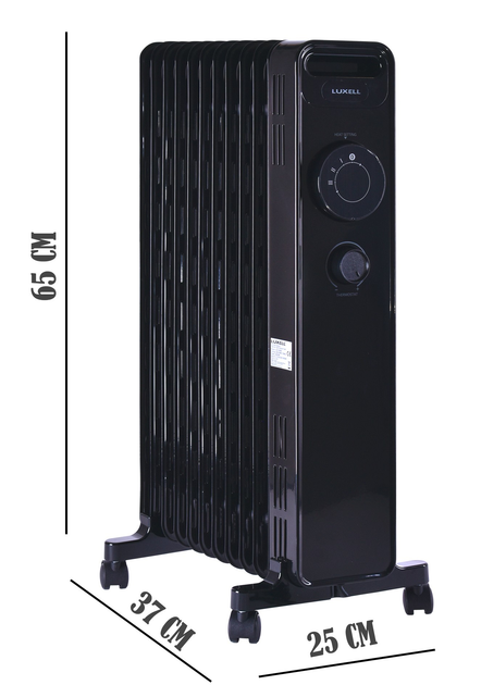 Масляный радиатор обогреватель 11 секцій 2300 Вт 23 кв м Luxell LUX-1230S Black (29001) - изображение 2