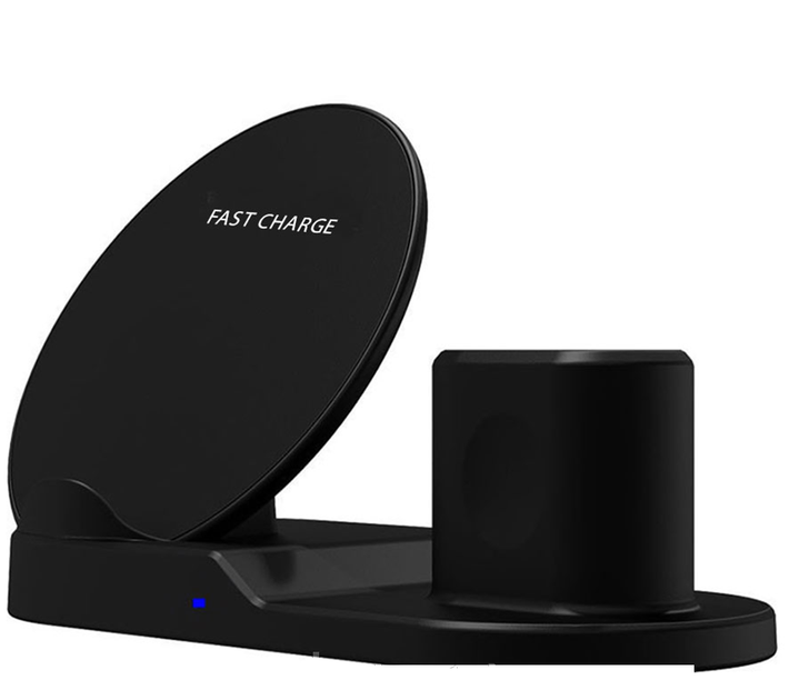 Беспроводное зарядное устройство UTM 10 -7.5W fast charger 3 в1 док станция micro USB, Type-C, USB, Qi, Lightning - изображение 5