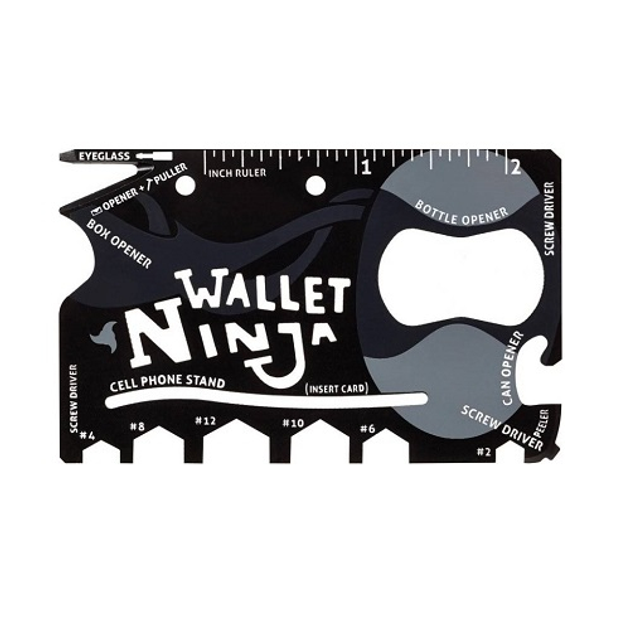 Кишеньковий інструмент виживання, мультитул кредитка 18 в 1, Wallet Ninja - зображення 1