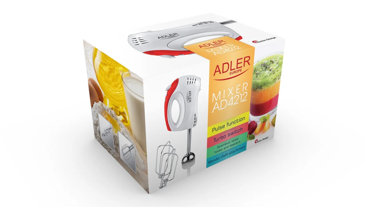 Миксер-блендер Adler AD 4212 белый 300Вт и 2 насадки белый - изображение 3