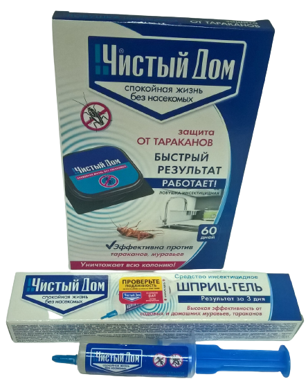 Комплект от тараканов и муравьев Чистый Дом (комплект ловушек 6 дисков + шприц-гель 20 гр) Техноэкспорт - изображение 2