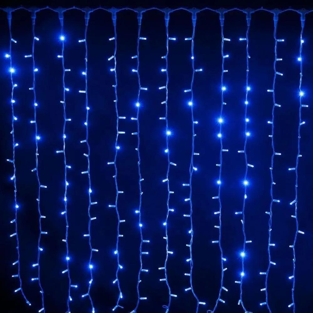 Светодиодная гирлянда-штора водопад 320 LED 3х2м Синий - изображение 2