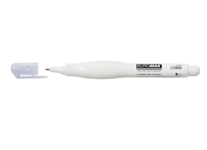 Коректор-ручка Buromax Jobmax 3мл з металевим наконечником (BM.1050) - Фото 1 Коректор-ручка Buromax Jobmax 3мл з металевим наконечником (BM.1050) - зображення 1