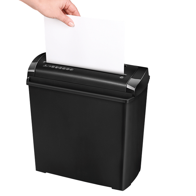 Уничтожитель Fellowes P-25S, 5 листов, полосы 7 мм, корзина 11 литров - изображение 2