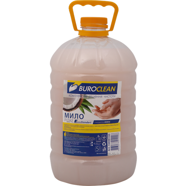 Мыло жидкое BuroClean EuroStandart Кокос 5л (10600100) - Фото 1 Мыло жидкое BuroClean EuroStandart Кокос 5л (10600100) - изображение 1