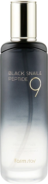Тонер для обличчя FarmStay Black Snail & Peptide 9 Perfect омолоджувальний 120 мл (8809639172476) - зображення 2