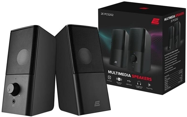 Акустическая система 2E PCS202, 2.0, USB Black (2E-PCS202BK) – фото ...