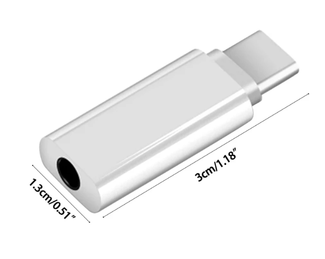 Перехідник адаптер Type-C to Audio Aux 3.5 mm White - Фото 3 Перехідник адаптер Type-C to Audio Aux 3.5 mm White - зображення 3