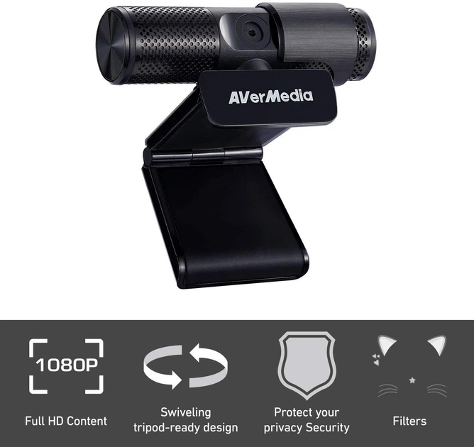 Kamera internetowa AverMedia Live Streamer CAM 313 Full HD Czarna (40AAPW313ASF) - obraz 7
