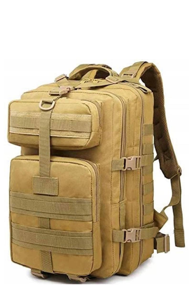 Рюкзак сумка на плече ранец 28 л Койот 45 х 22 х 26 см двухлямковый с ручкой для переноса базой модульной системы Molle материал 100% полиэстр 600D - изображение 1