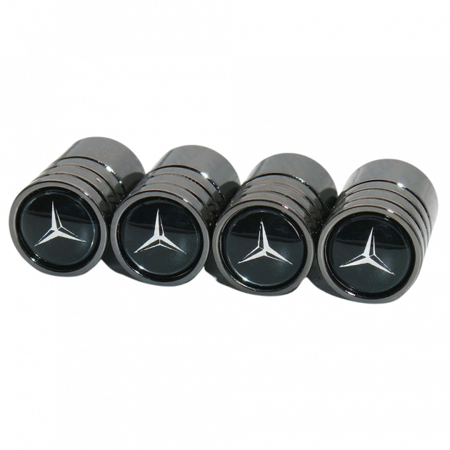 Набір ковпачків на ніпель для автомобіля Mercedes SUNROZ Caps Long Black Мерседес 4 штуки (A-67105) - зображення 4