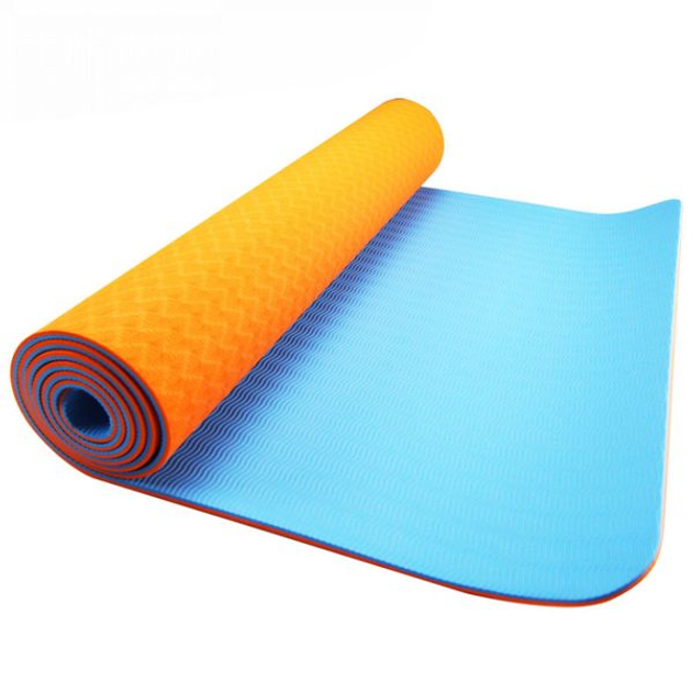 Коврик для йоги и фитнеса U-Powex Classic Pro Оранжевый/голубой ...
