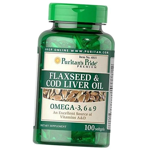 Льняное масло и Масло печени трески, Flaxseed & Cod Liver Oil 1000
