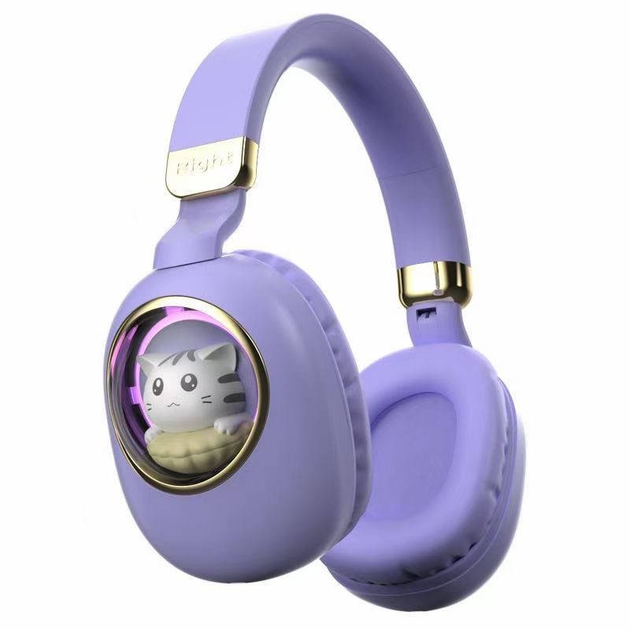 Беспроводные детские наушники MS-B4 "CAT IN A CAPSULE" PURPLE купить в ...