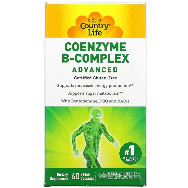 Коензим В-комплекс Country Life "Coenzyme B-Complex Advanced" посилений ...