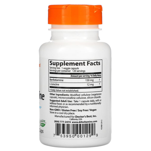 Бенфотиамин Doctor's Best "Benfotiamine" 150 мг, биодоступная форма ...