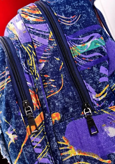 Жіночий рюкзак No Brand 7-885 джинсовий фіолетовий - Фото 6 Жіночий рюкзак No Brand 7-885 джинсовий фіолетовий - зображення 6