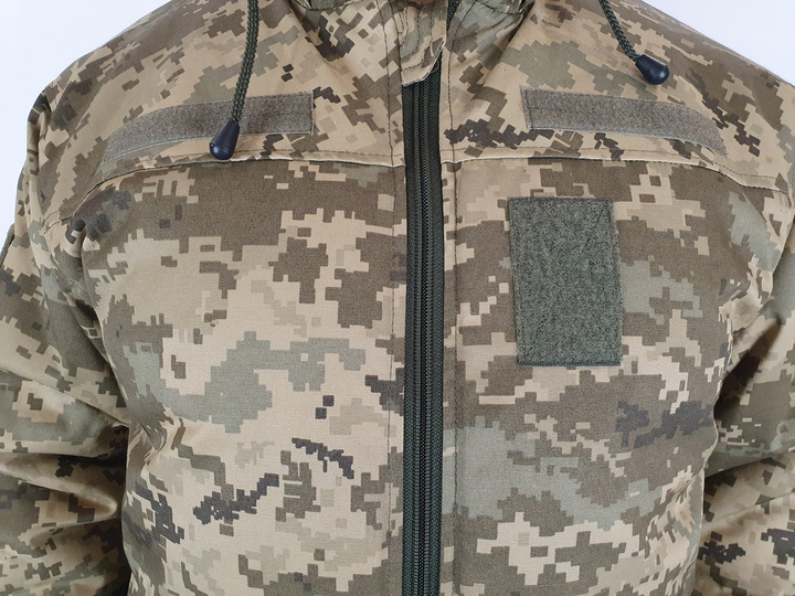 Армейский зимний уставной бушлат для ЗСУ на флисе и синтепоне 56 размера цвета камуфляж пиксель 2725 - изображение 2