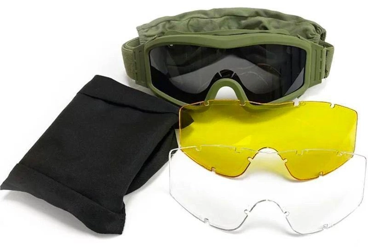 Преміальні тактичні окуляри-маска TGM2 Green зелений - изображение 1