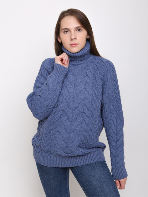 Свитер женский синий вязаный теплый большой размер 230-521-w XL от ...