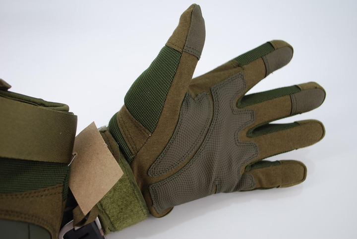 Тактичні рукавички з пальцями на флісі 9080_XXXL_Olive - зображення 2