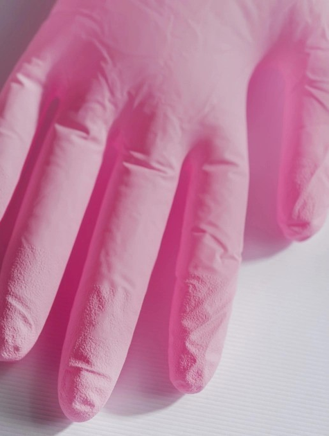 Нітрилові рукавички Medicom SafeTouch® Advanced Pink текстуровані без рожеві пудри Розмір S 100 шт (3,6 г) - зображення 2