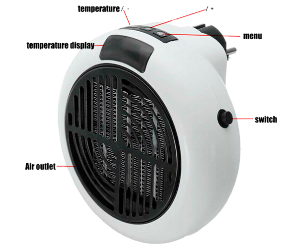 Обогреватель настенный XPRo Electric Heater For Home 900W белый (24377-For Home_344) - изображение 3