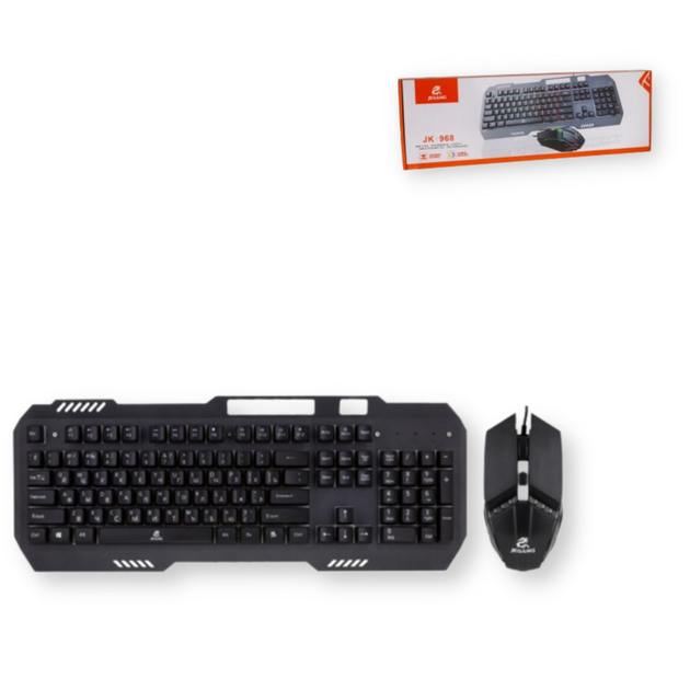 Клавиатура и мышь JEQANG JK-968 USB кабель 1,4 м подсветка черный (ЦЦУ-00033924_411) - изображение 1