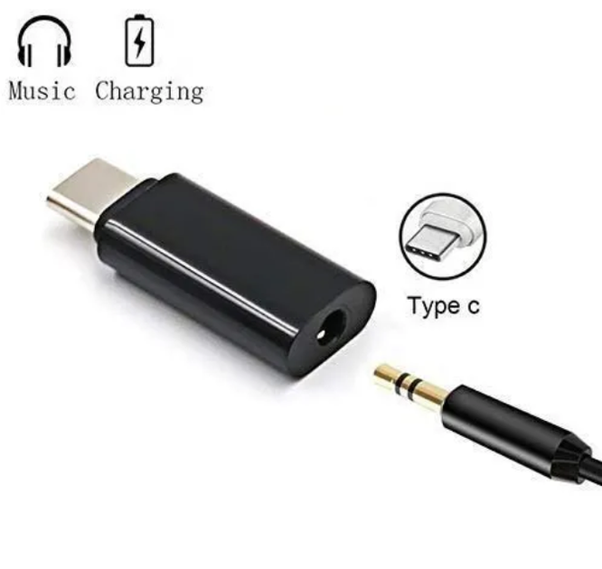 Перехідник Type-C to Audio Aux 3.5 mm Black - Фото 1 Перехідник Type-C to Audio Aux 3.5 mm Black - зображення 1