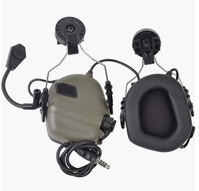 Тактичні навушники EARMOR M32H з кріпленнями під каску FAST (койот) - зображення 1