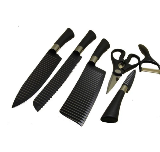 Набор ножей LS 6pcs Knife Set + керамическая овощечистка+ ножницы - зображення 1