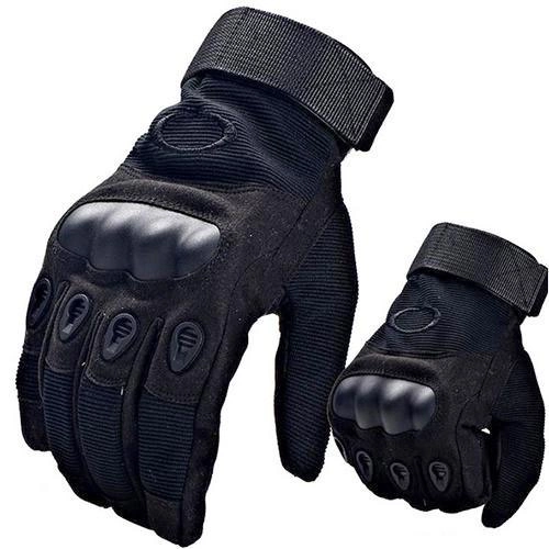 Универсальные тактические перчатки размер M полнопалые с защитой на косточки (Черные) - изображение 1