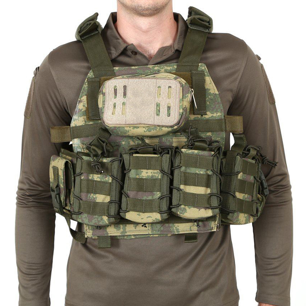 Тактичний розвантажувальний жилет з кишенями для армії зсу та військових універсальний Камуфляж хакі - зображення 1