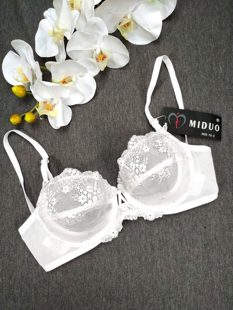 Бюстгальтер балконет жіноча ніжна сіточка Miduo 85С = 90В білий (34200Б ...