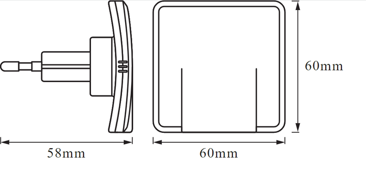 Ночник 0.30W 220V 3lm 3000K 58x60x60mm [4058075227934] Ledvance LUNETTA Slim в розетку - изображение 3