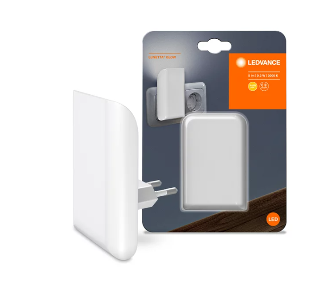 Ночник 0.3W 220V 5lm 3000K 60x90x60mm [4058075266766] Ledvance LUNETTA Glow в розетку - изображение 2
