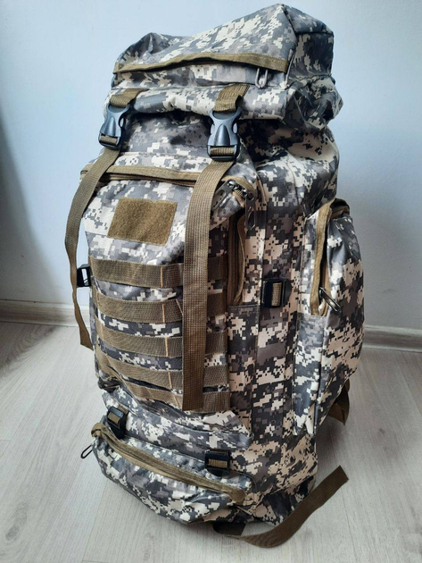 Тактичний військовий армійський туристичний рюкзак піксель ЗСУ q008 80 літрів - зображення 2