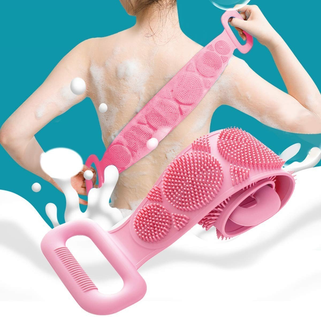 Силиконовая мочалка для душа двухсторонняя "Silica gel bath brush ...