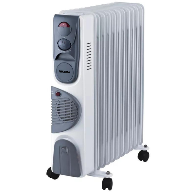 Масляный обогреватель NIKURA НY-C3-7F 1500W 7 секций, с конвекцией воздуха, белый - изображение 2