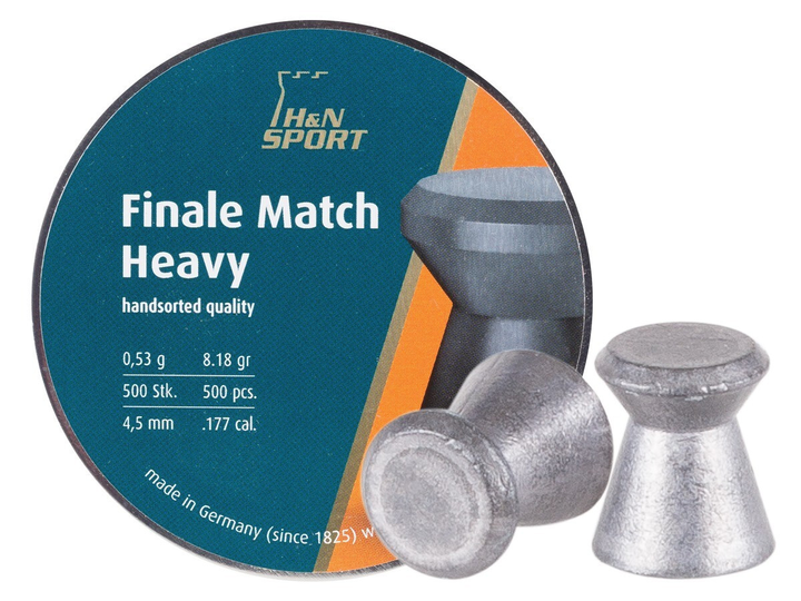 Пули пневм H&N Finale Match Heavy, 4,49 мм , 0.53 г, 500 шт/уп 92074490215 - зображення 1