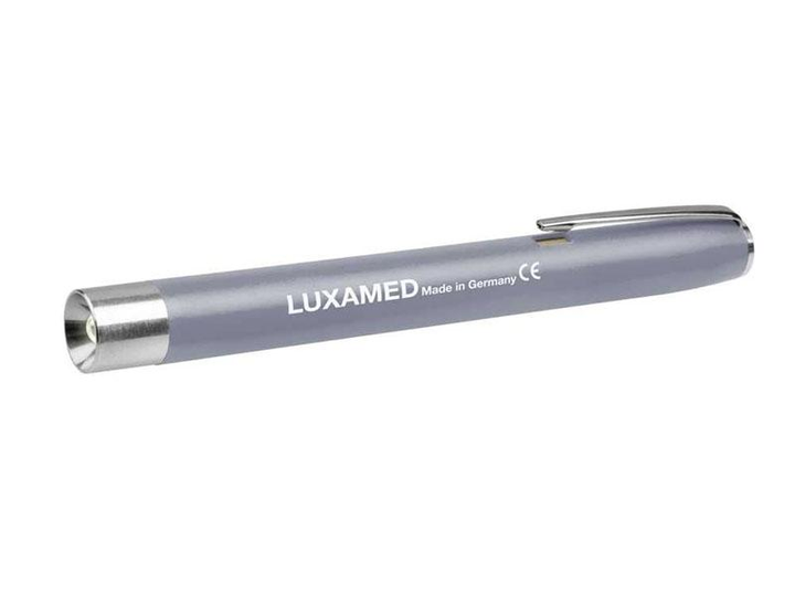 Фонарик медицинский диагностический Luxamed LED Серый светодиодный карманный для диагностики глаз и горла с клипсой кнопкой Германия - изображение 1