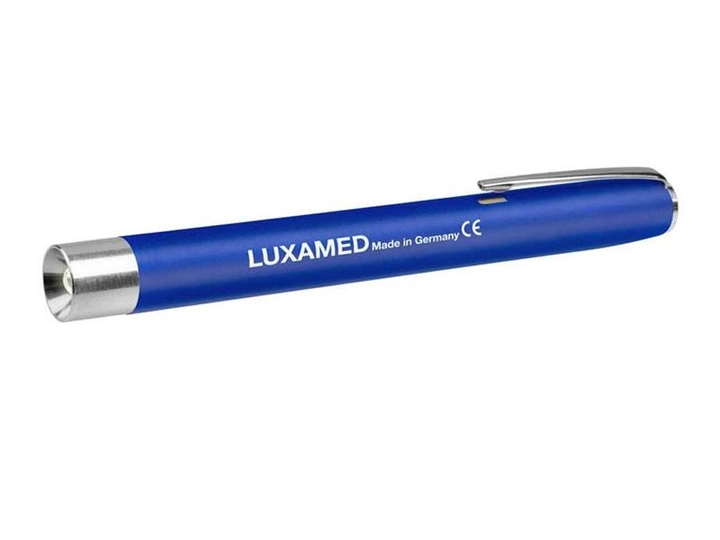 Ліхтарик медичний діагностичний Luxamed LED Синій світлодіодний кишеньковий для діагностики очей та горла з кліпсою кнопкою Німеччина - зображення 1