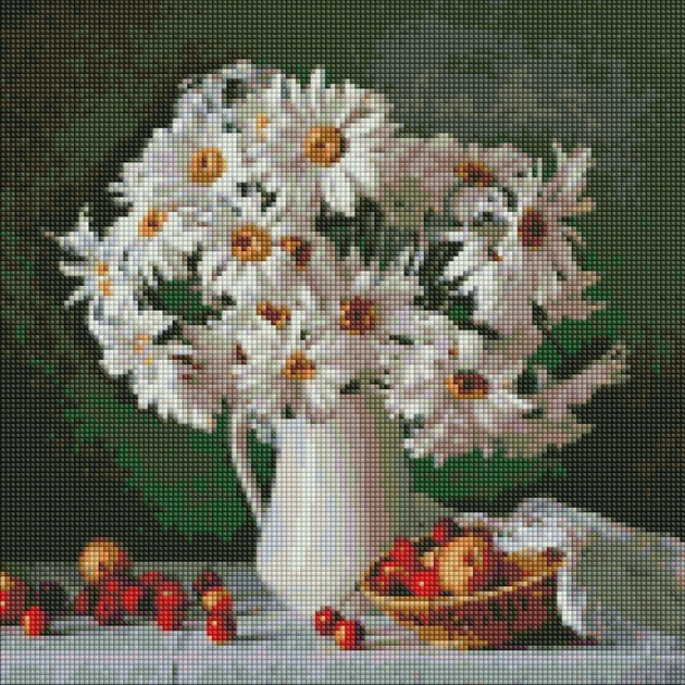 Zestaw do haftu diamentowego Ideyka Piękno stokrotek 40 x 40 cm (4823104339168) - obraz 2