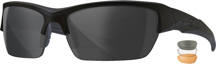 Тактичні окуляри Wiley X Valor 2.5 Matte Black/Grey + Clear + Light Rust (CHVAL06) - зображення 1