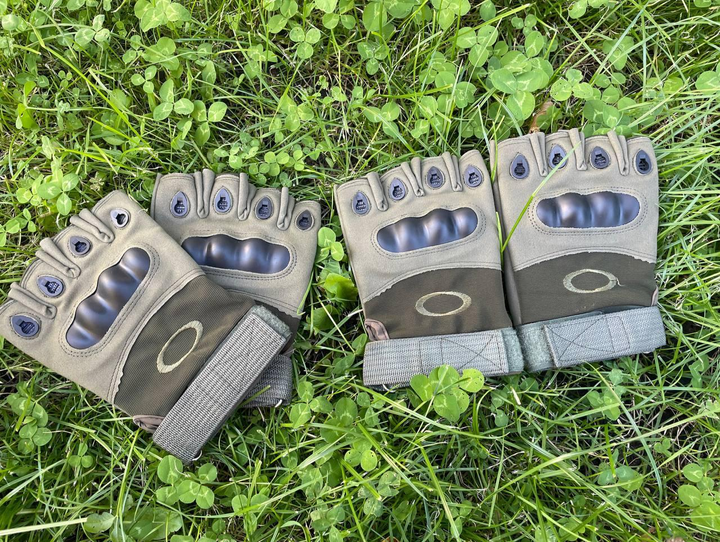 Военные тактические рукавицы без пальцев Oakley Олива XL - изображение 1
