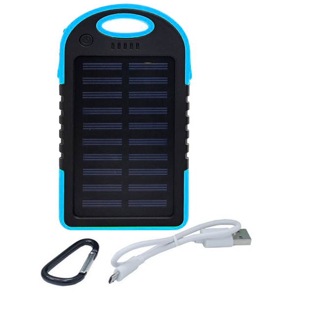 Повербанк на сонячній батареї Solar Charger 10000 mAh Power Bank вологозахищений з LED ліхтариком Блакитний - Фото 9 Повербанк на сонячній батареї Solar Charger 10000 mAh Power Bank вологозахищений з LED ліхтариком Блакитний - зображення 9