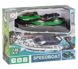 Водний мотоцикл на радіокеруванні Speedboat Чорний із зеленим - зображення 4