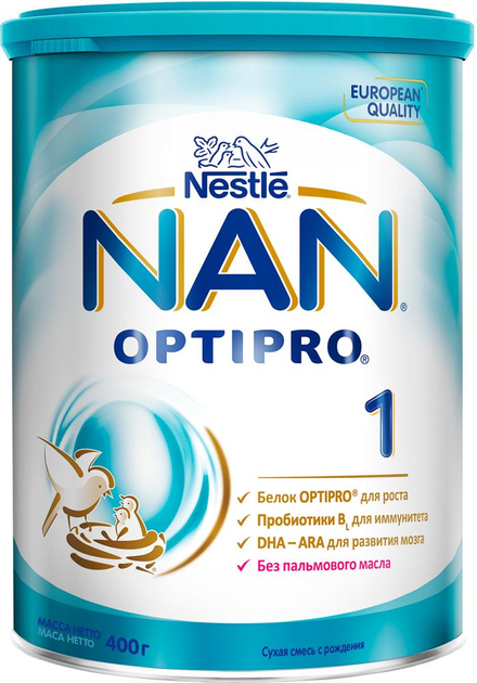 Смесь Nestle NAN 1 Optipro с олигосахаридом 2'FL для детей с рожд.400 г (7613032024918) - изображение 1